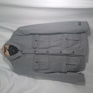 OBEY Tweed style Jacket Shacket Pockets Buttons Collar Lined